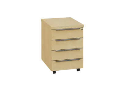 SIKZ - 01 kontejner pojízdný, 4-zásuvkový, deska 18 mm, zámek na první zásuvce, javor horský